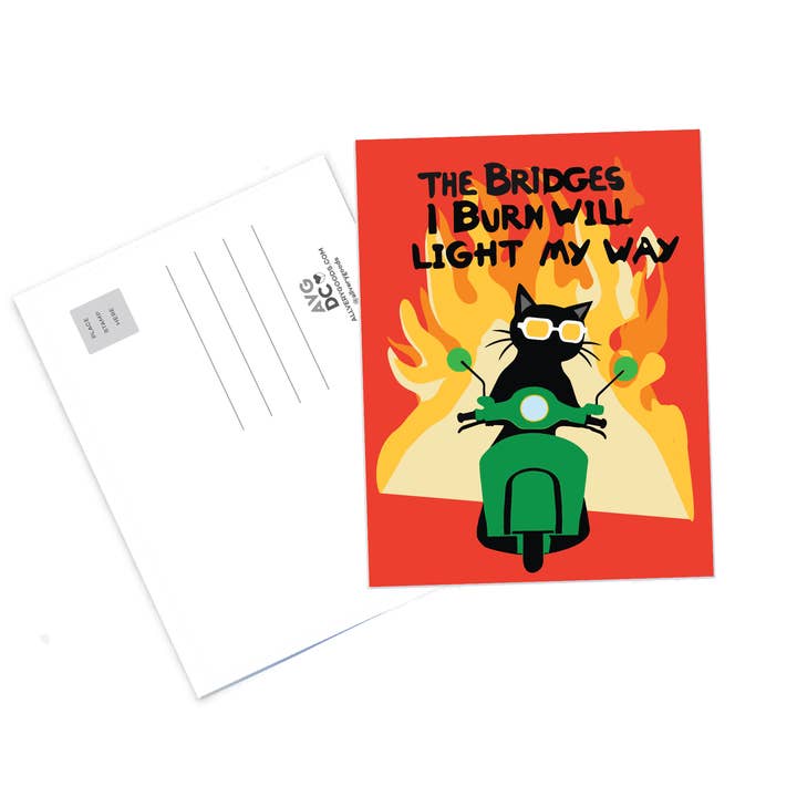Postcard - The Bridges I Burn Will Light My Way for wholesale by All Very Goods