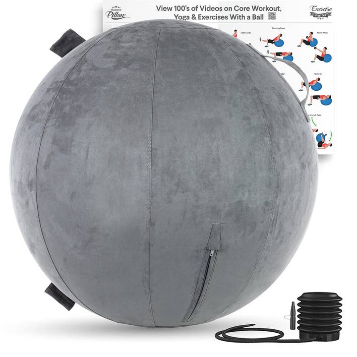Husband Pillow - Wholesale Yoga mat - Yoga Ball SET - 26 inch/ 65cm - Aspen Edition - Micro Suede Leather - Manual Pump / Deflate12