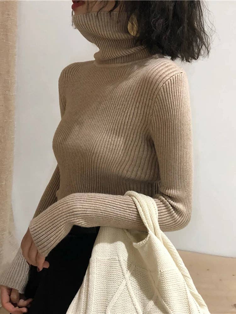 Blak Wardrob - Wholesale Knitted jumper – Women′s - Turtleneck Women Korean Sweater48