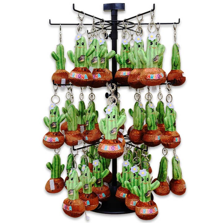 Arizona Squishy Saguaro Keychains with Counter Display for wholesale by Plushology® by RGU