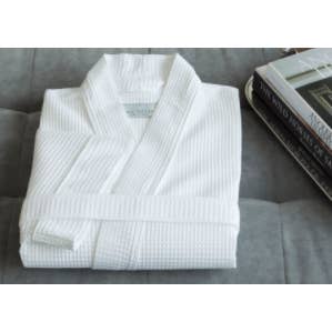 Vit Somerset Puffy Våffla Kimono Robe för wholesale på Faire1