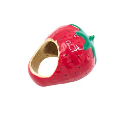 HoopLa - Wholesale Cocktail/Statement Ring - Fruit Basket Ring- Large Dome Fruit Rings- Enamel Hand Made