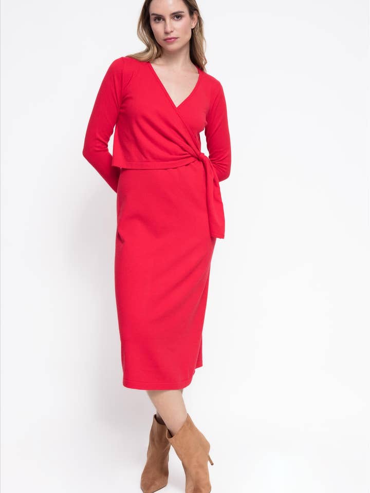 VESTIDO CRUZADO DE MALHA B2B por atacado de CMS Love