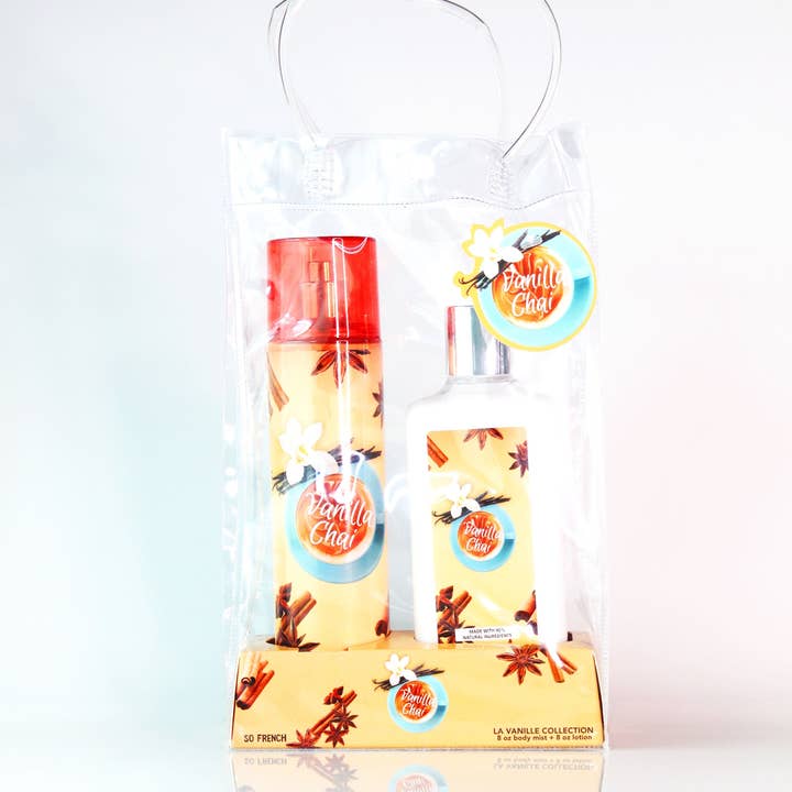 So French Perfumes - Wholesale Bath & Body Set - Vanilla Chai 2-Piece Body Mist and Body Lotion Set