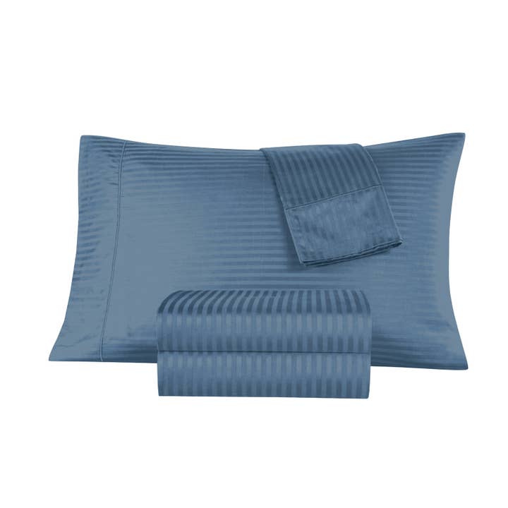 Bed Bath Fashions - Wholesale Sheet Set - Kathy Ireland 500 Thread Count Damask Stripe Sheet Set8