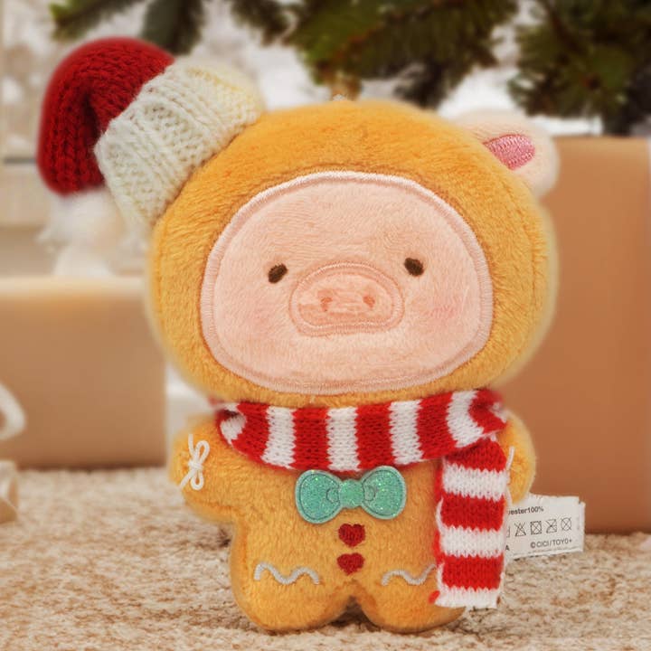 Joyify Pty Limited - Wholesale Keychain – Women's - LuLu the Piggy Christmas - Gingerbread Man Lu Plush Keychain2