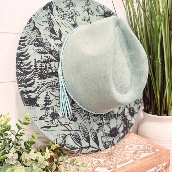 Willie & Dolly Designs - Wholesale Fedora - Women's - Engraved Wildflower Mountain Hat 6