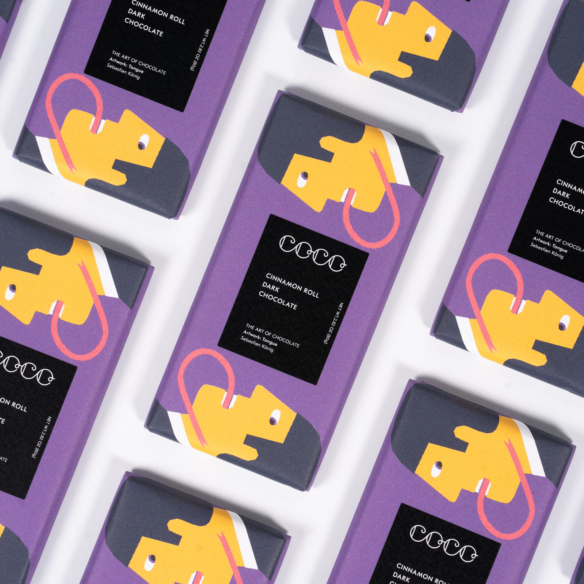 COCO Chocolatier [No duties when shipping to US!] - Vente Barre chocolatée - Tablette de chocolat noir rouleau à la cannelle 80 g (lot de 12)5