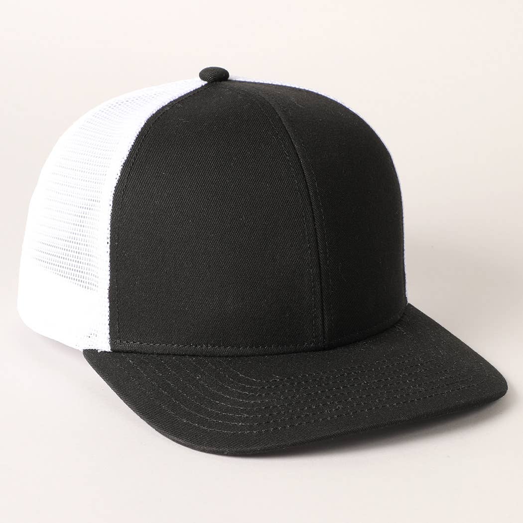 Fashion City - Wholesale Trucker Hat - Unisex - Two Tone Cotton Trucker Hat with Mesh Back1