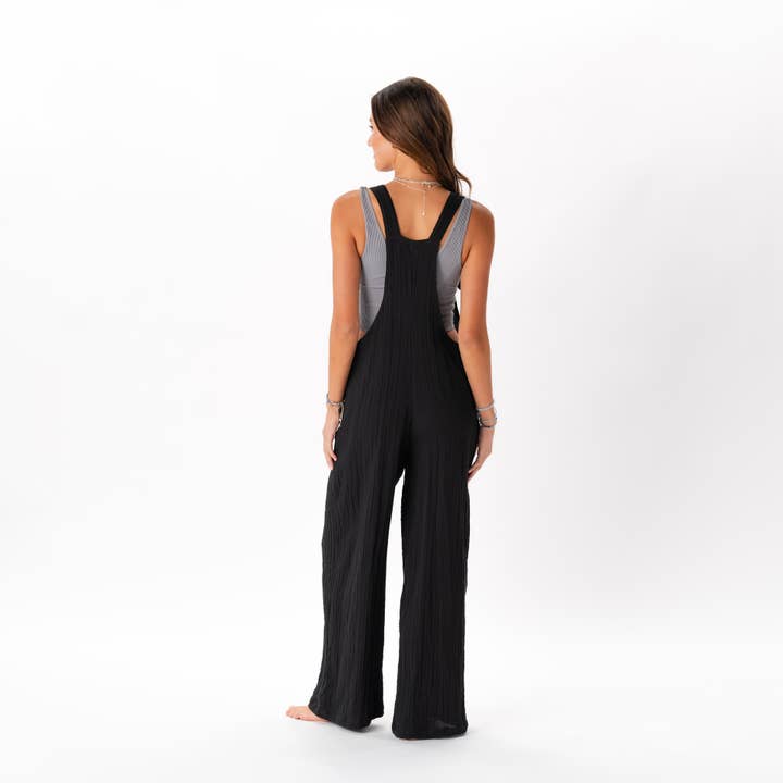 Lotus and Luna - Wholesale Jumpsuit - Women's - Black Cotton Nomad Jumpsuit