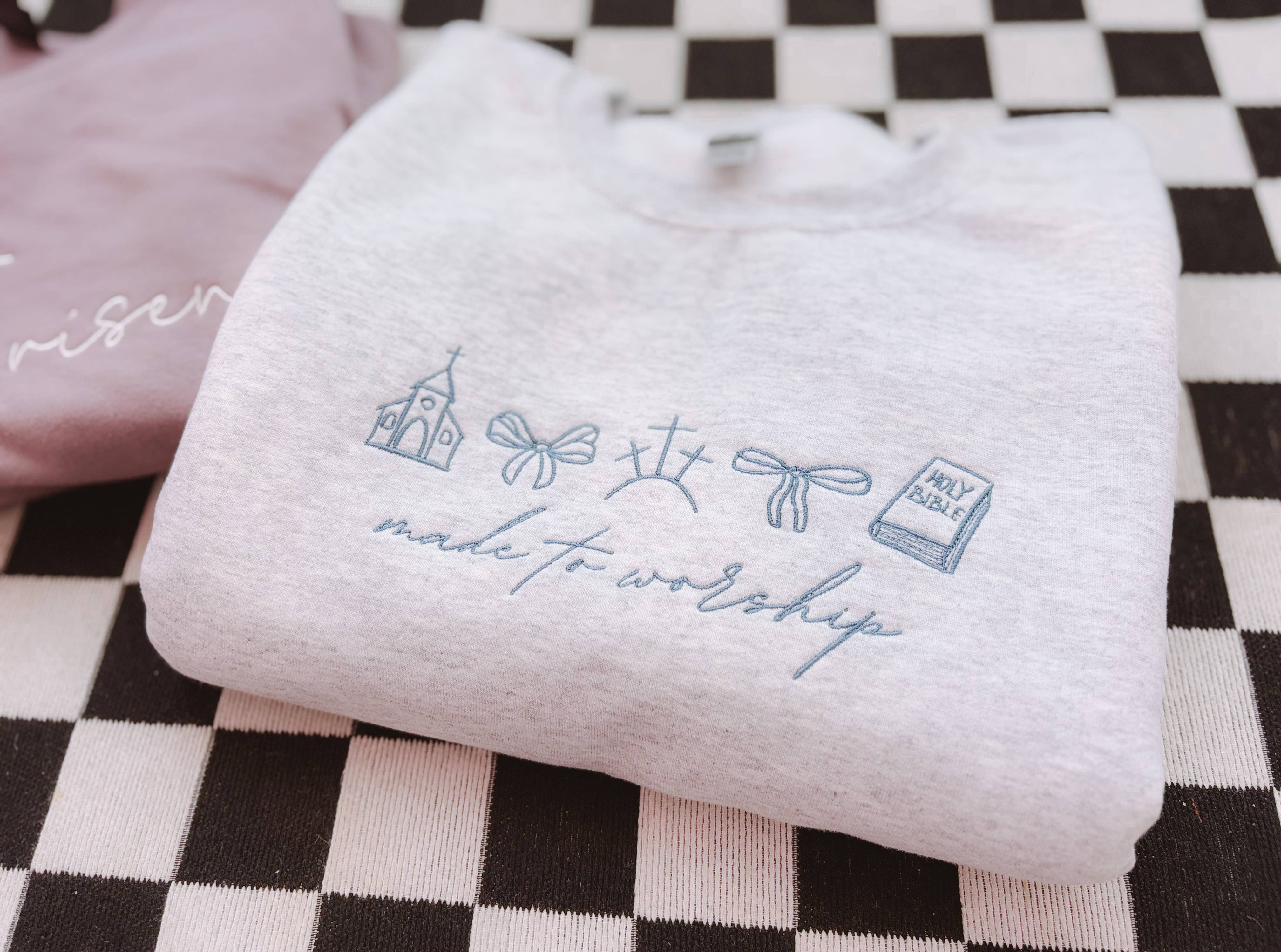 Graphic Tees & Co. - Wholesale Sweatshirt - Women's - Made To Worship Embroidered Crewneck | Church Sweatshirt2