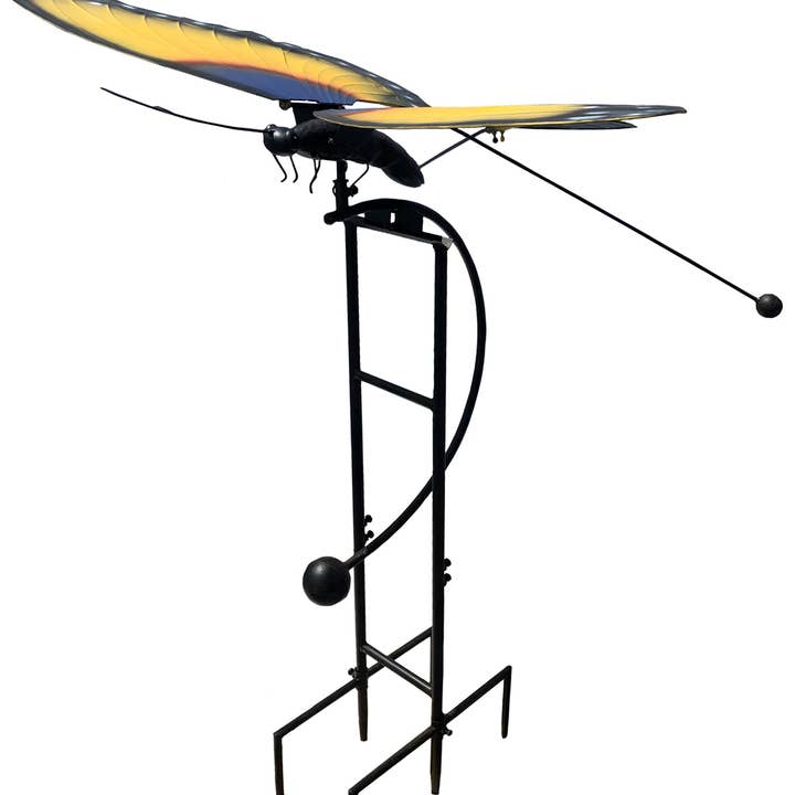 Metal Butterfly Rocker, Yellow, Large for wholesale by Esschert Design USA