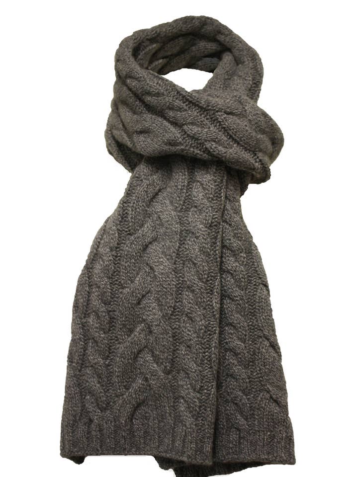 Lenço de cabo duplo cinza Heather Cashmere Gstaad por atacado de Hommard