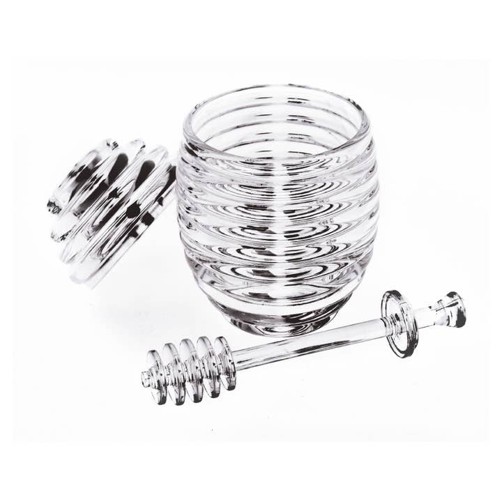 Texas Toy Distribution - Wholesale Honey pot - 8 oz. Acrylic Honey Jar and Dipper Set1