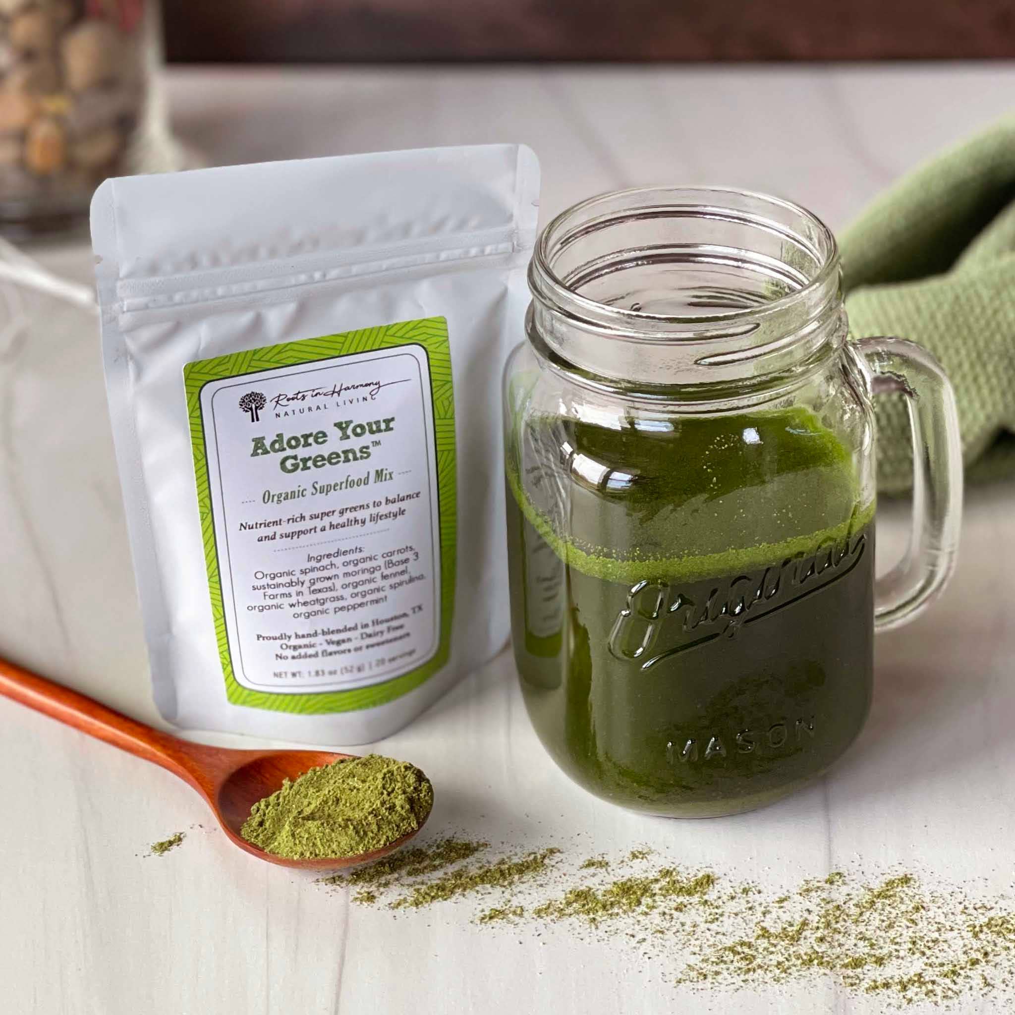 ROOTS IN HARMONY - Wholesale Protein/Superfood Powder - Adore Your Greens™ Superfood Mix1