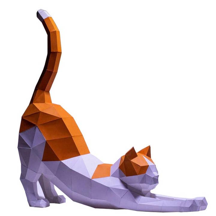 PAPERCRAFT WORLD - Wholesale DIY Craft Kit - Stretching Cat 3D PaperCraft Origami Model3