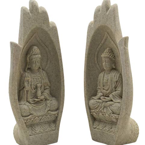 Buddha Sandstone Serenity Hands for wholesale by Original Source