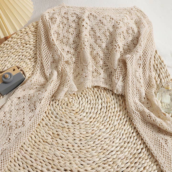 Funkyrel® Atzbranding Limited - Wholesale Cardigan - Women's - Crosa - Bohemian Crochet Hollow Out Long Sleeve Top