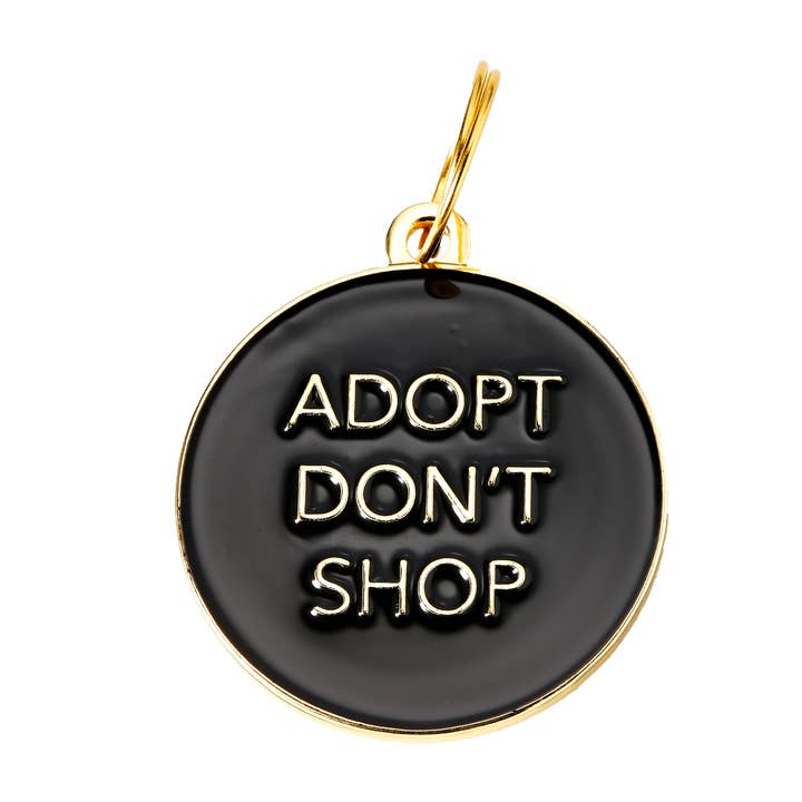 Adopt Don't Shop Pet ID Tag for wholesale by Two Tails Pet Company