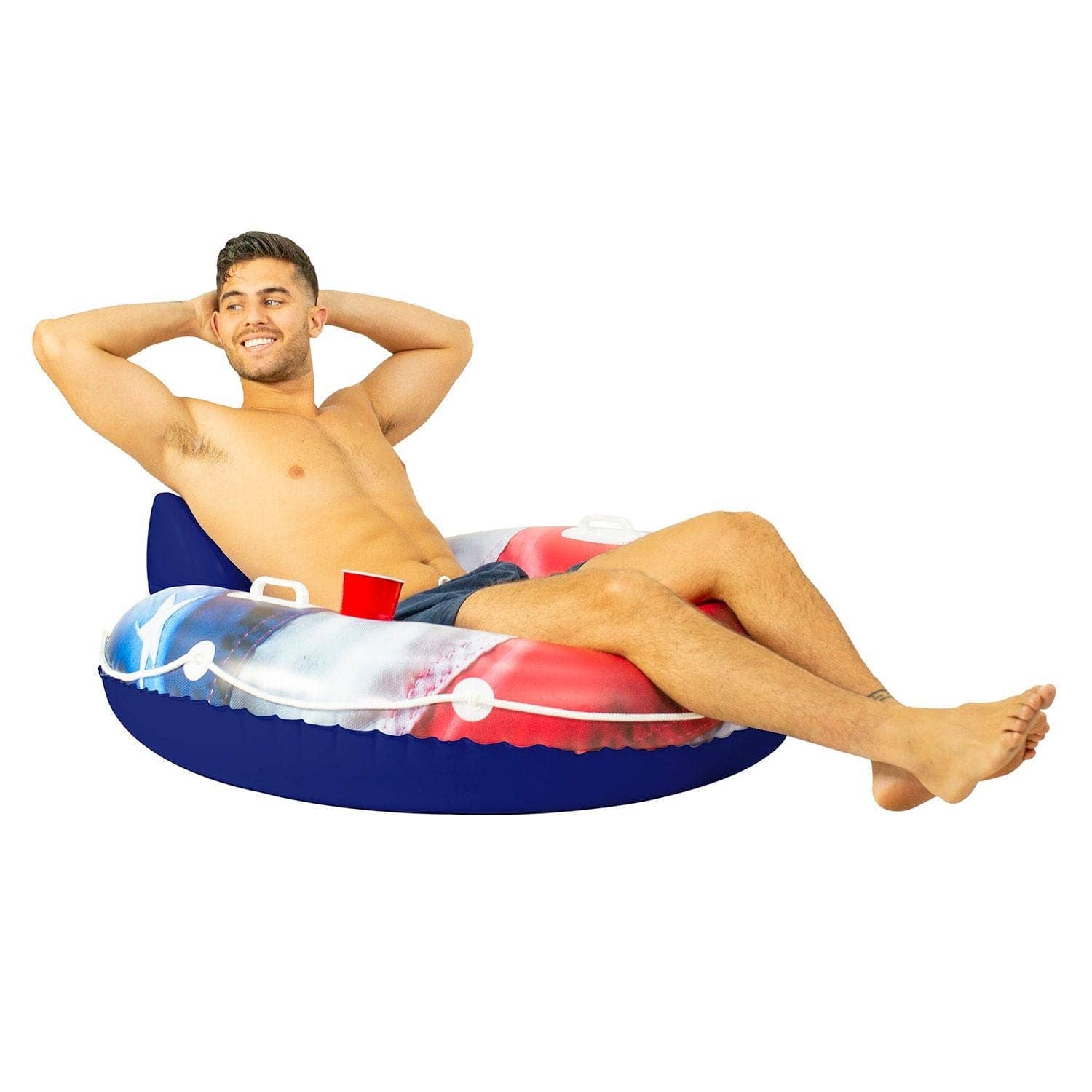 PoolCandy - Wholesale Inflatables - Inflatable Stars & Stripes River Tube with Back Rest Jumbo1