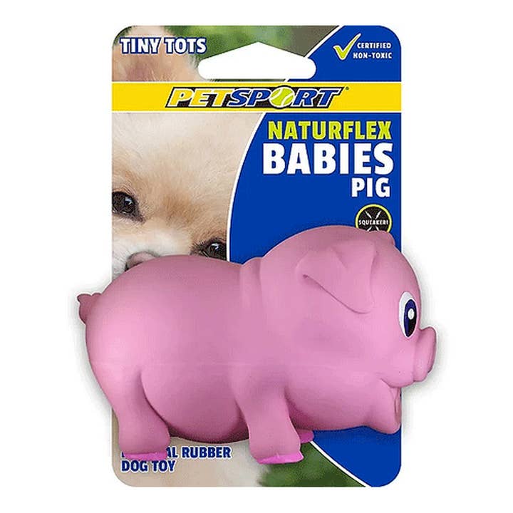 PETSPORT NaturFlex Babies Tiny Tots Pig 3.5" for wholesale by King Wholesale Pet Goods