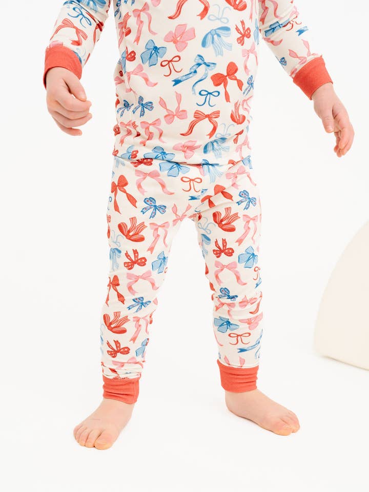 Little One Shop - Wholesale Sleepwear Set - Kids - USA Bows Bamboo Set