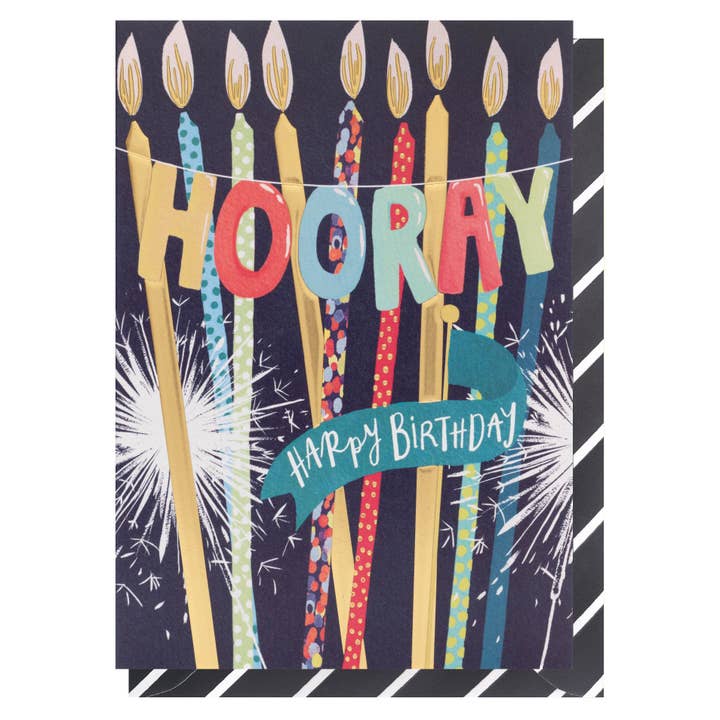Hooray Candles | Gender Neutral | Happy Birthday Card for wholesale by Louise Tiler