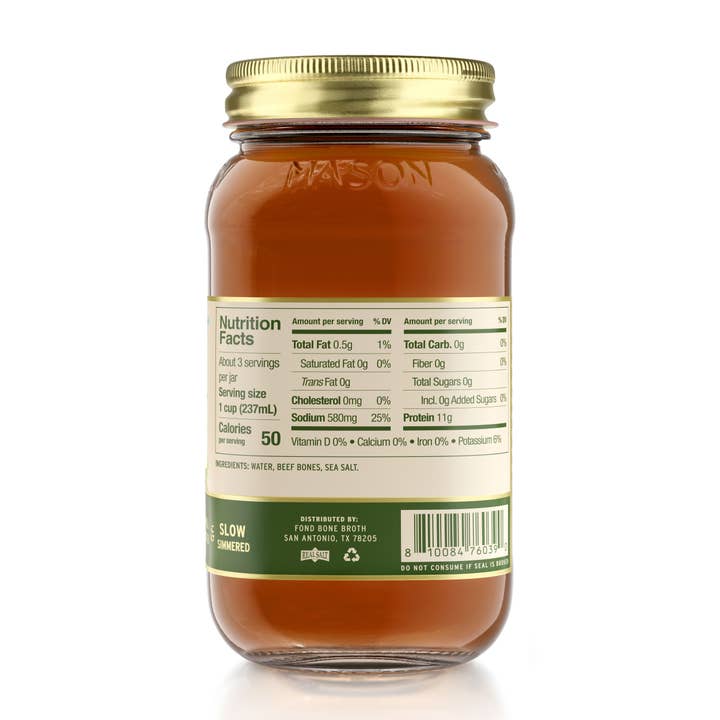 Fond Bone Broth - Wholesale Broth - Regenerative Grass-fed Beef Bone Broth 24oz