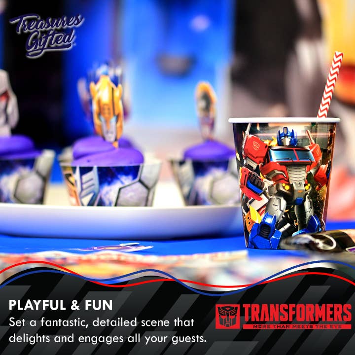 Treasures Gifted - Wholesale Disposable Cup - Transformers Autobot Cups - 8pk - Party Supplies