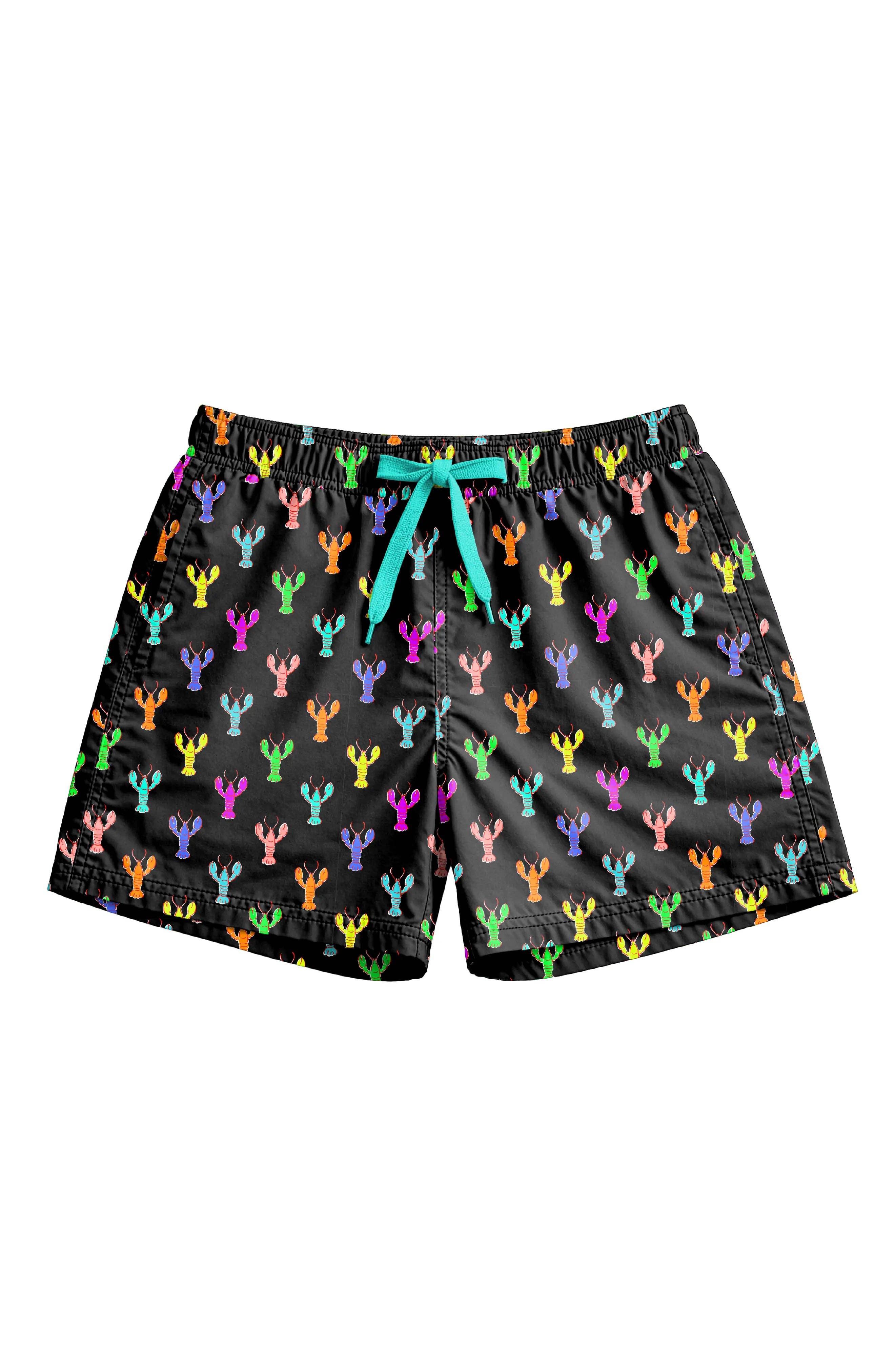 Limeapple - Wholesale Swim Shorts - Kids - Dylan Boys Multicolor Lobster Print Board Shorts0