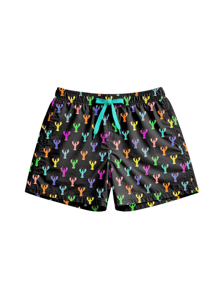 Limeapple - Wholesale Swim Shorts - Kids - Dylan Boys Multicolor Lobster Print Board Shorts