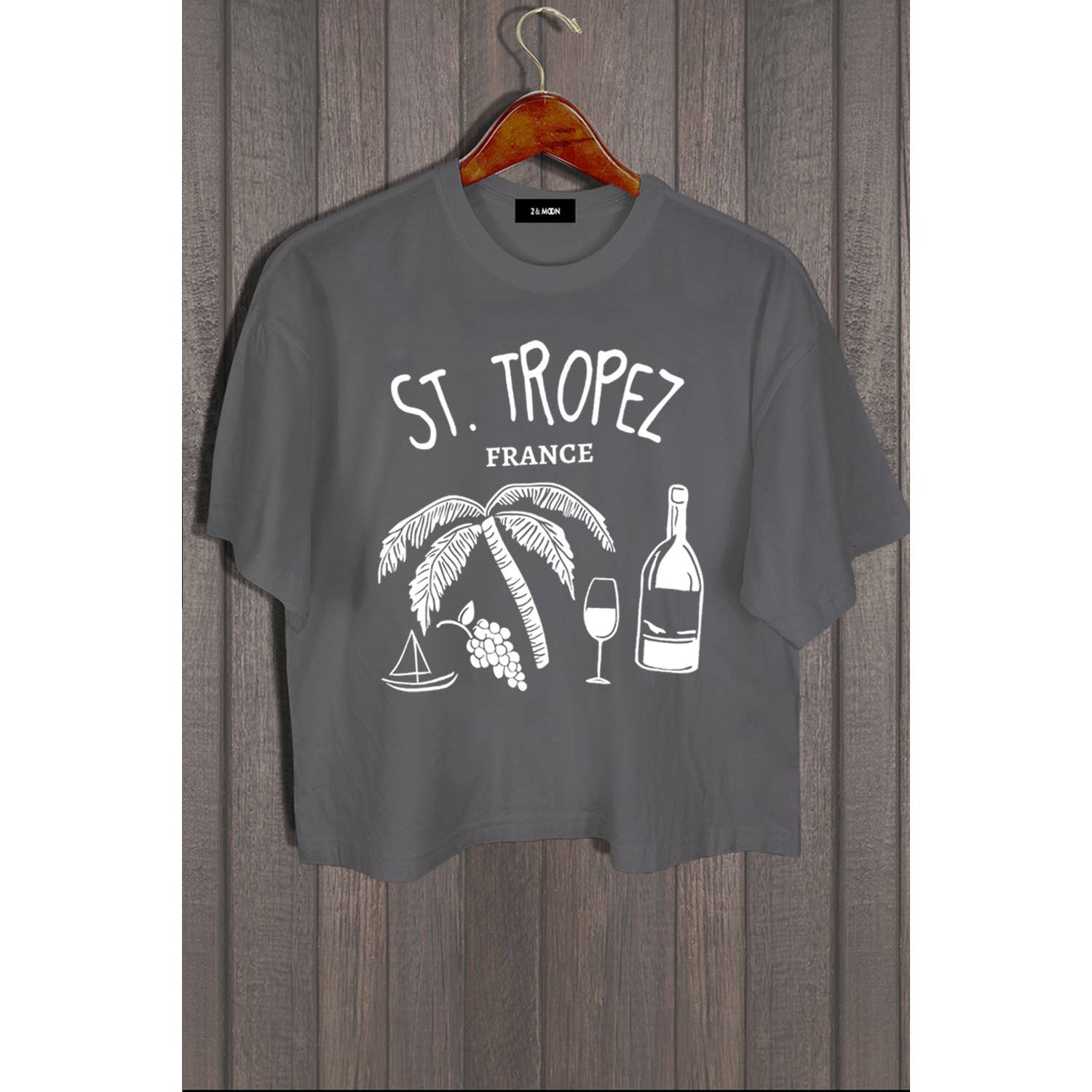 MINEB - Wholesale Screen Printed T-Shirt - Women's - ST TROPEZ FRANCE TOP0