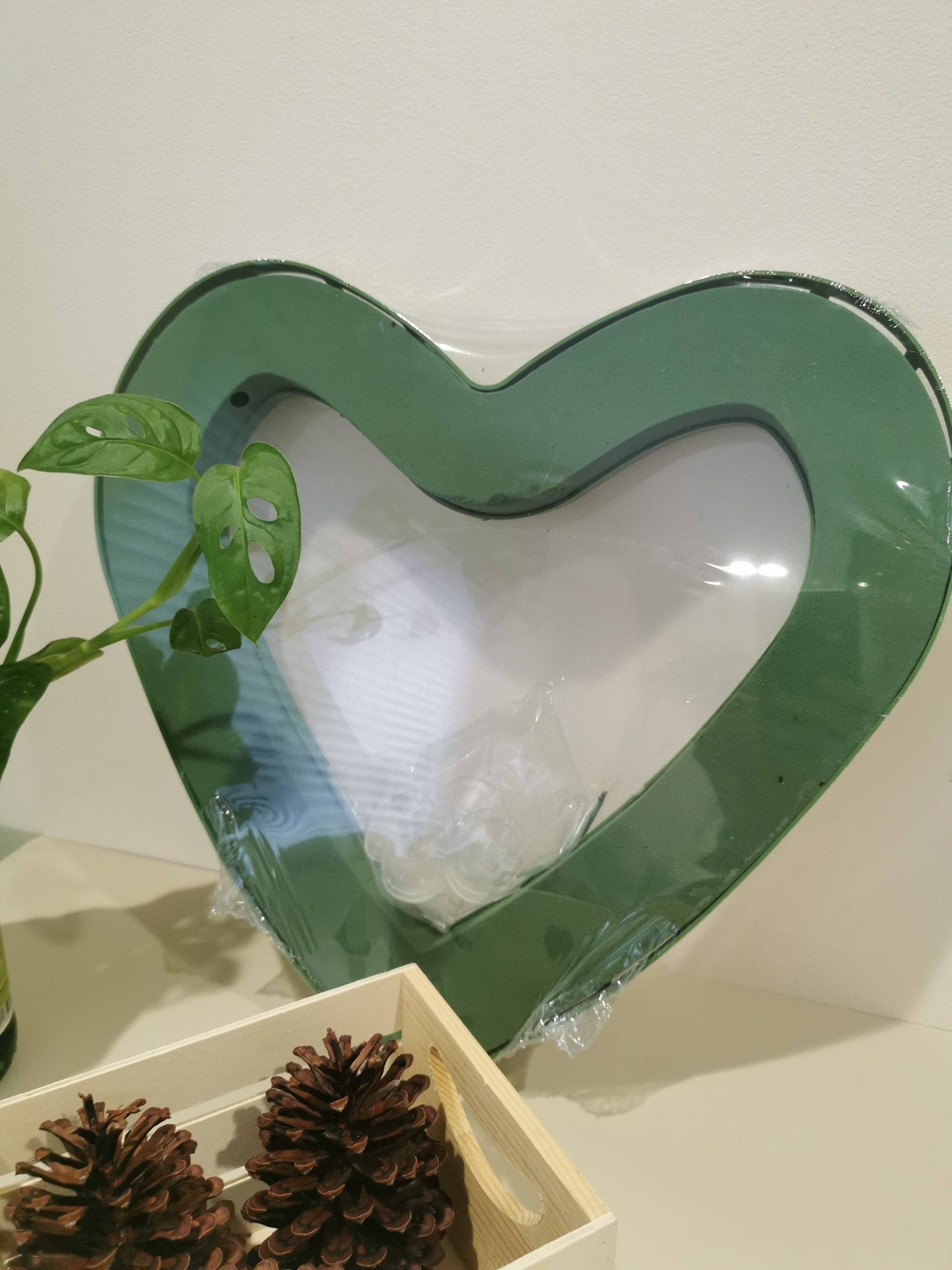 Casa Style - Venta al por mayor Corona - Corazón abierto para flores de espuma de 40 cm2