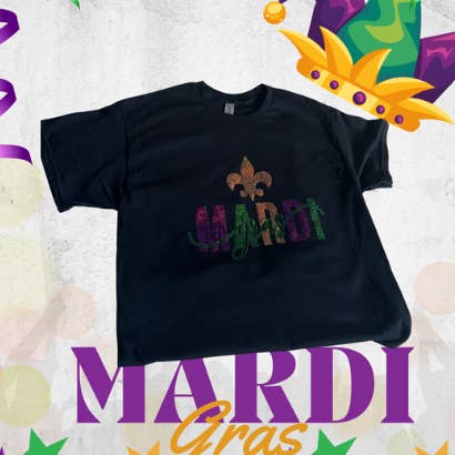 Mardi Gras Spangle T-Shirt for wholesale by Color Custom Prints
