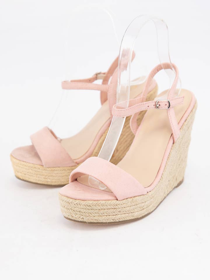 BLUSH ROCIO-1 PINK CHUNKY PLATFORM ESPADRILLES WEDGE for wholesale on Faire2