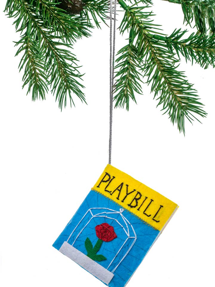"Beauty & The Beast" Playbill Ornament for wholesale by Silk Road Bazaar