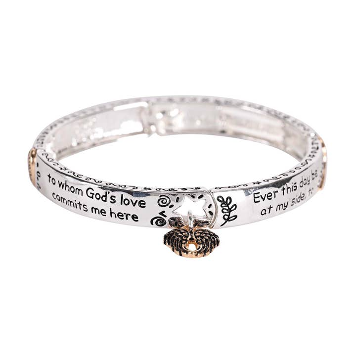 Stretch Bracelet Angel Wings 2Tone for wholesale by Dicksons