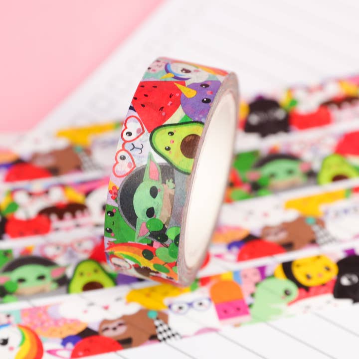 Studio Inktvis – Großhandel Washi-Tape – Washi Tape mit kawaii Einhorn, Yoda, Sushi, Panda, Regenbogen und mehr2