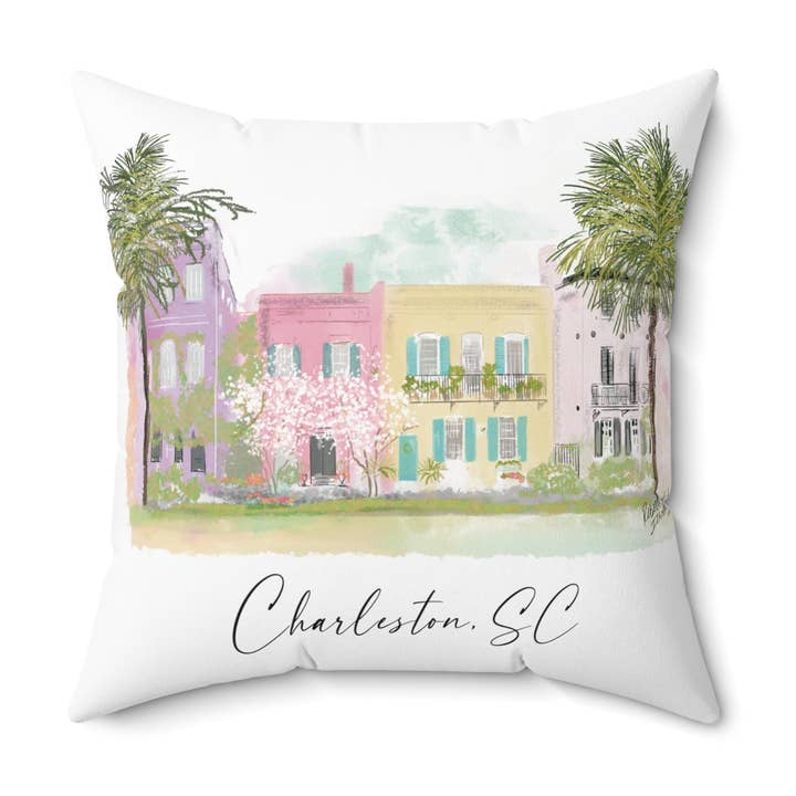 Rebecca Illustrated - Wholesale Throw/Decorative Pillow - RAINBOW ROW - Pillow11