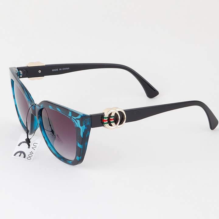 MIX Double Luxury OO Animal Print Cateye Sunglasses for wholesale on Faire4