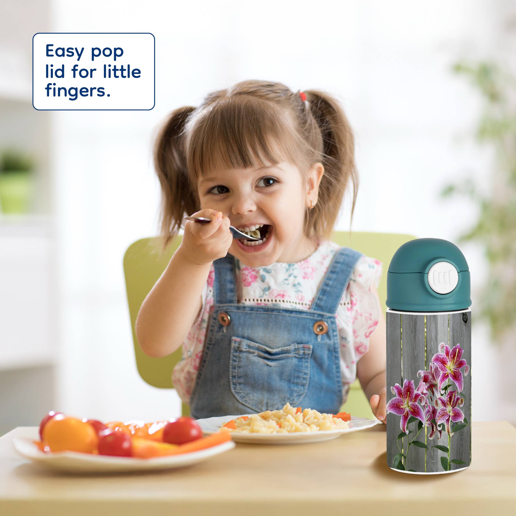 3dRose - Wholesale Water Bottle - 3dRose, Stargazer Lily by Rustic Fence, Kids Water Bottle7