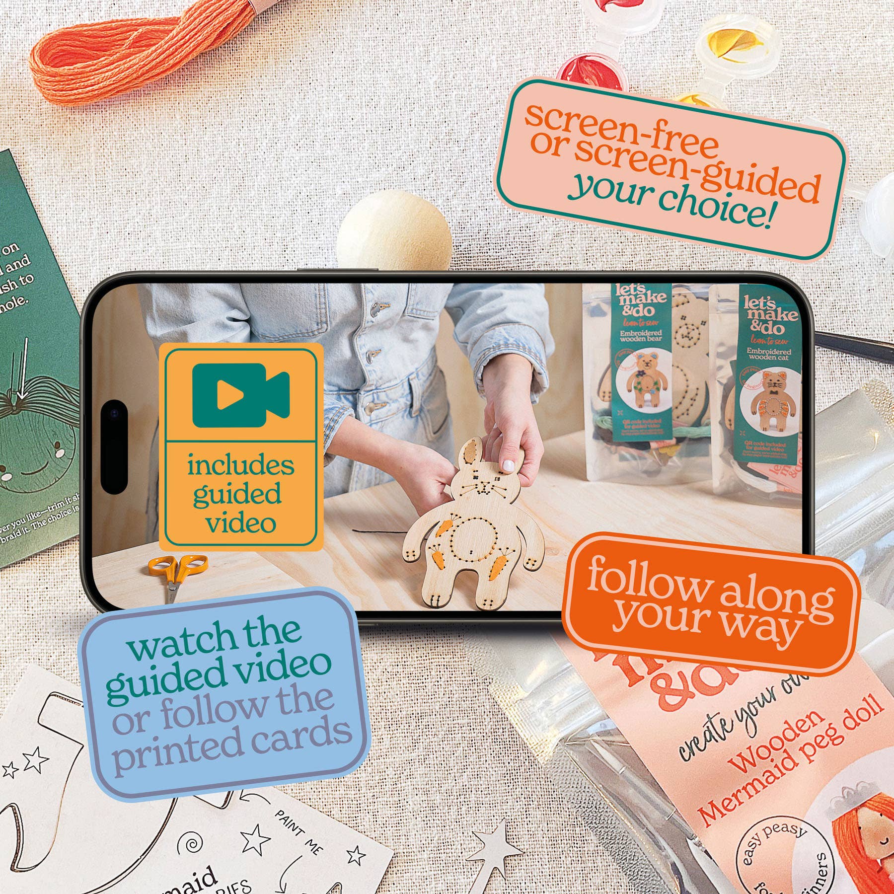 Let's Make & Do – wholesale DIY-pysselkit - Barn – Skapa ditt eget sjöjungfru-trädockset2