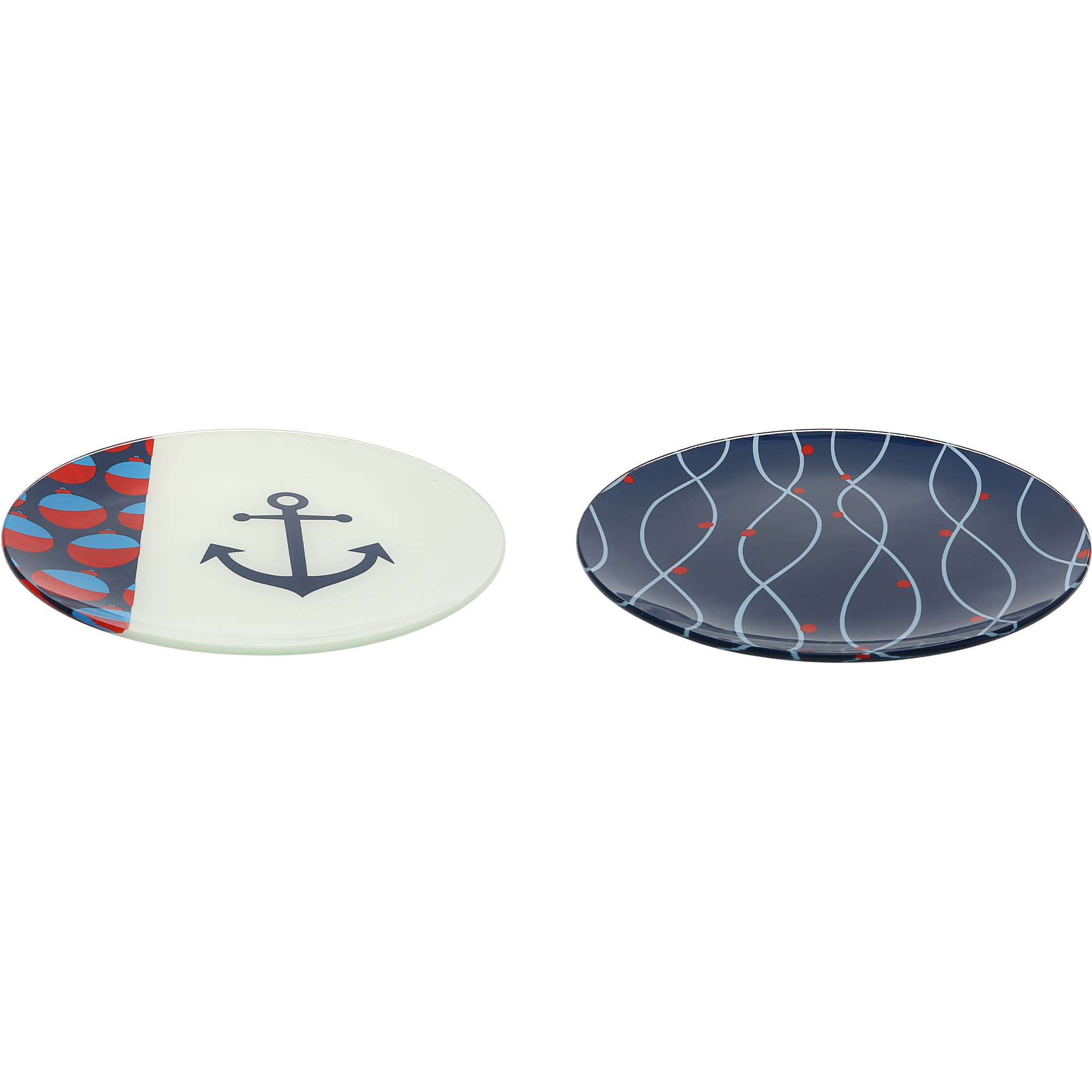 Pavilion - Wholesale Appetizer Serveware - Lake - 8" Glass Appetizer Plates (Set of 2)5