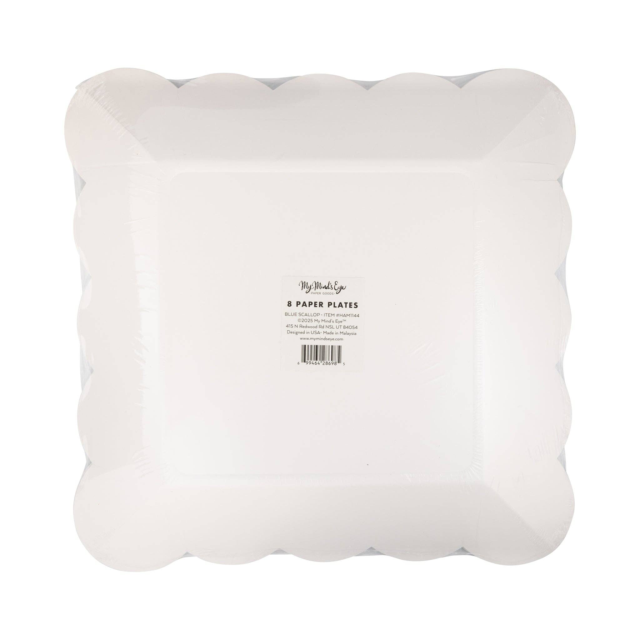 My Mind’s Eye - Wholesale Disposable Plate - HAM1144 - Hamptons Blue Large Scallop 11" Paper Plate6