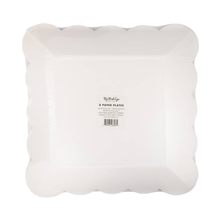 My Mind’s Eye - Wholesale Disposable Plate - HAM1144 - Hamptons Blue Large Scallop 11" Paper Plate6