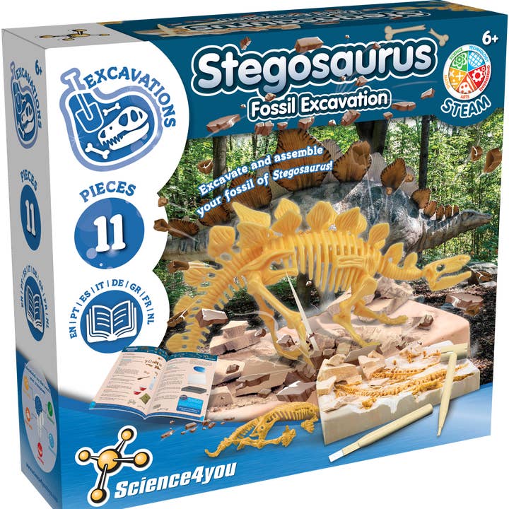 Stegosaurus Fossil Excavation - Toy for Kids (8 languages) for wholesale by Science4you
