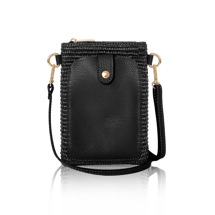 MONTTE DI JINNE - Wholesale Crossbody Bag - Women's - Italian Raffia and Leather Crossbody Bag with Phone Pocket