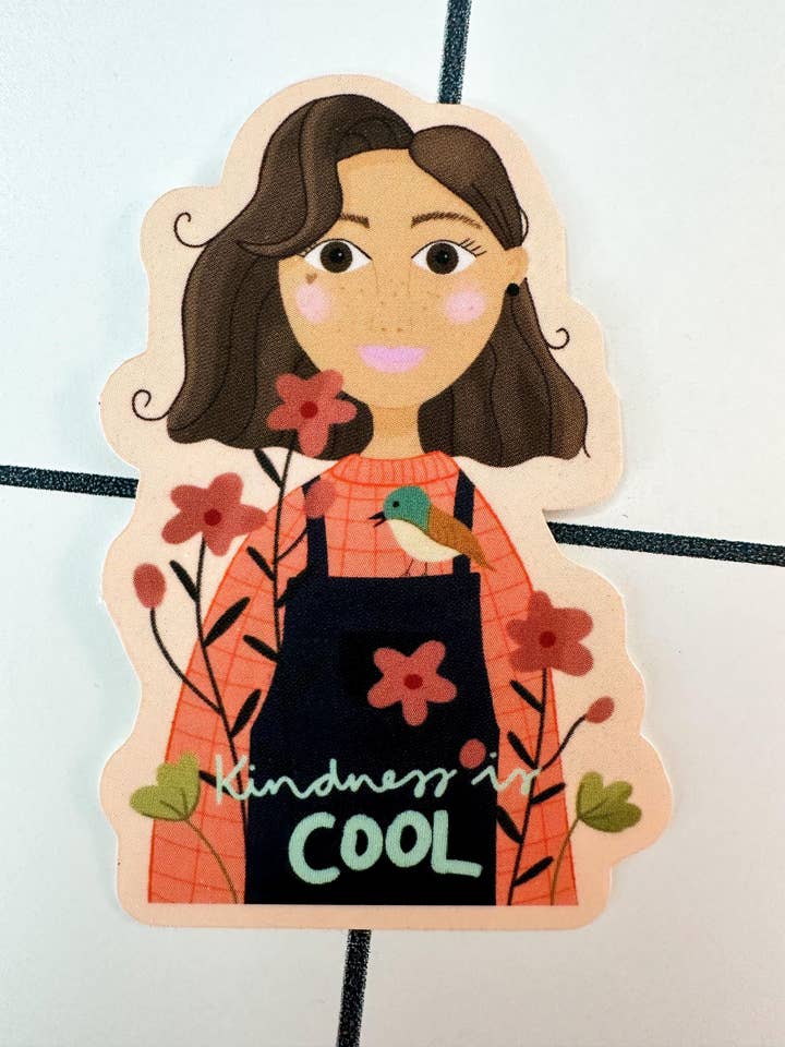 Autocollant mat pour journal « Kindness is COOL » à toucher doux pour la vente par StudioSonna