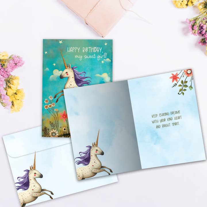 Tree-Free Greetings - Wholesale Birthday Card - Sweet Unicorn Birthday SKU 22282