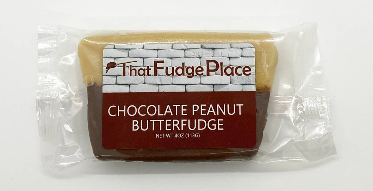 That Fudge Place - Wholesale Fudge - Chocolate Peanut Butter Fudge 4oz Slice